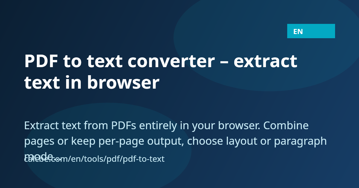 PDF to text converter – extract text in browser | CalcBE