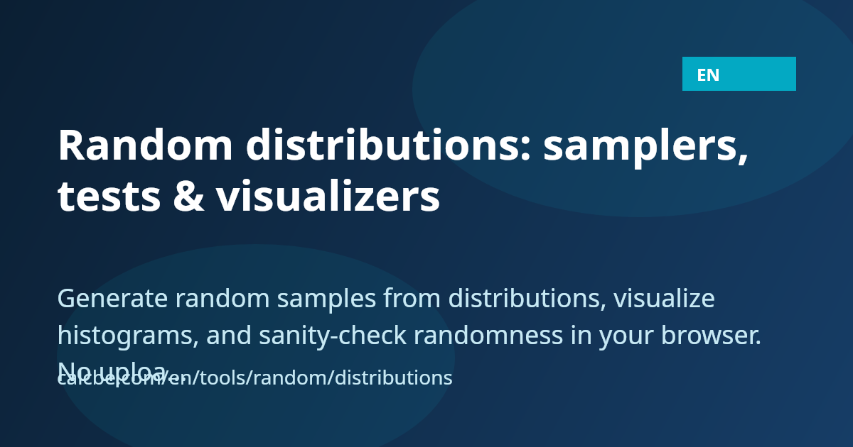 Distributing Samples Random distributions: samplers, tests & visualizers | CalcBE