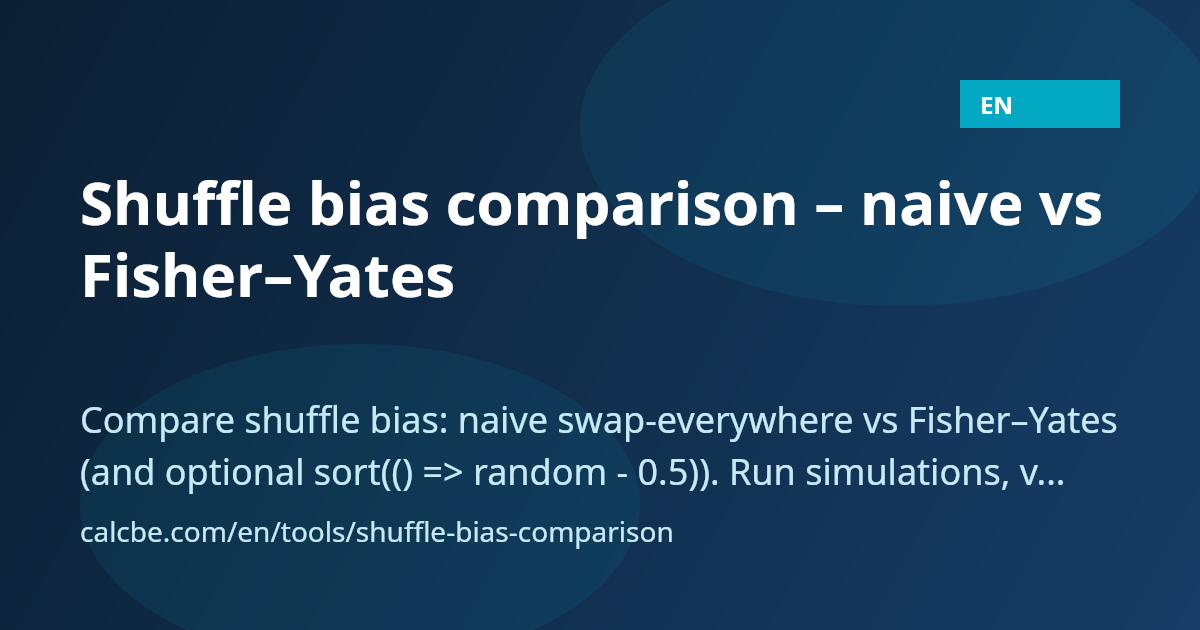 Shuffle bias comparison – naive vs Fisher–Yates | CalcBE